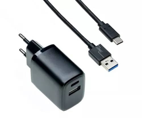 USB PD/QC 3.0 Ladeadapter inkl. A auf C Kabel 20W, 3,6V~5,9V/3A; 6~9V/2A; 9V~12V/1,5A